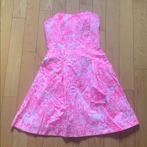 Lilly Pulitzer size XS hot pink strapless sundress